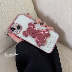 iPhoneケース iPhone11pro カウズくま kaws ピンク 韓国人気
