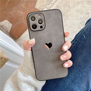 iPhoneケース iPhone12 スマホケース カバー ハート 黒 ブラック シンプル スマホカバー