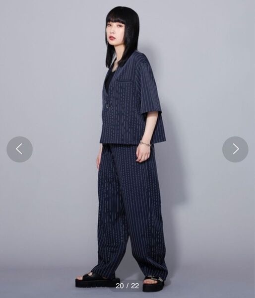 Ellno Loset アシンメトリーストラップショートジャケット パンツ セットアップ