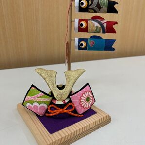 龍虎 白木台鯉のぼりとかぶと飾りセット
