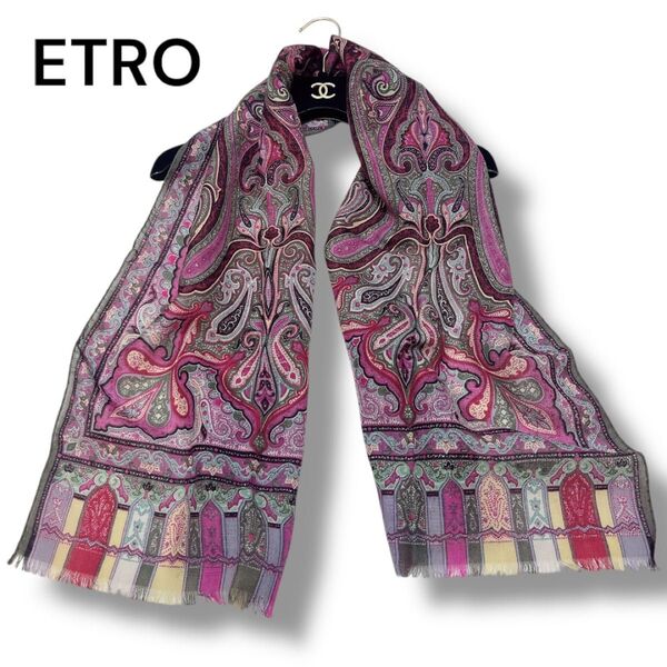 【未使用★箱付】ETRO ペイズリー柄 ストール イタリア製 大判