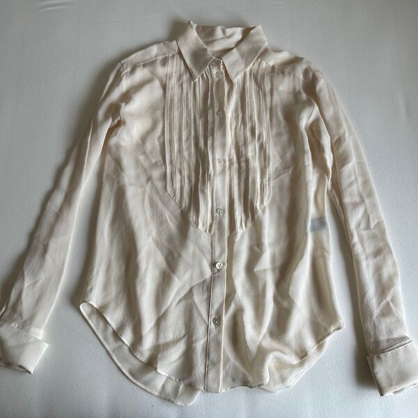 未使用新品 エリザベス アンド ジェームス ホワイト シルクシャツ オルセン姉妹