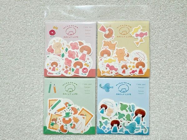 【mizutama×古川紙工 和紙フレークシール4点】コラボ 紙モノ まとめ売り