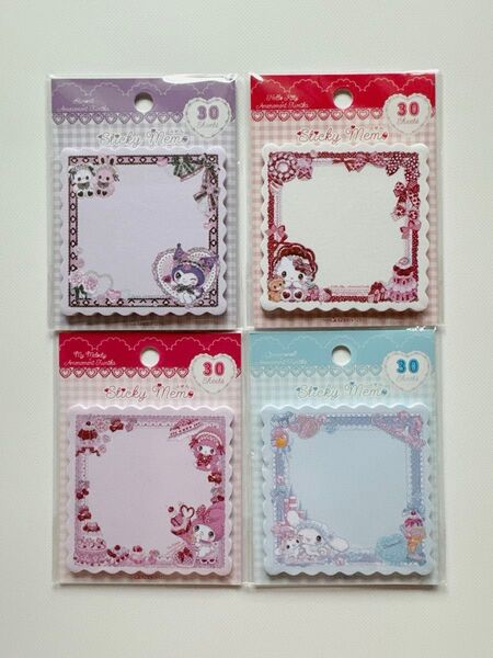 【飴ノ森ふみか×サンリオ 付箋4点セット】コラボ 付箋 まとめ売り 紙モノ