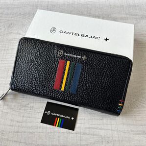 【新品】CASTELBAJAC クアトロ クロ ラウンドファスナー 長財布 牛革 イタリアンレザー 定価¥20900