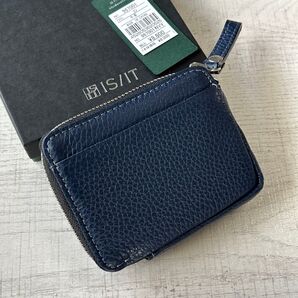 【新品】IS/IT イズイット ミニ財布 ストア 牛革 パッカブル エコバッグ付き ネイビー 定価¥8800