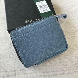 【新品】IS/IT イズイット ミニ財布 ストア 牛革 パッカブル エコバッグ付き ブルー 定価¥8800