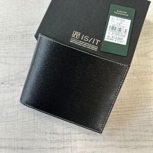 新品】IS/IT 二つ折り財布 ペッパー 牛革 ブラック イズイット 定価¥13200