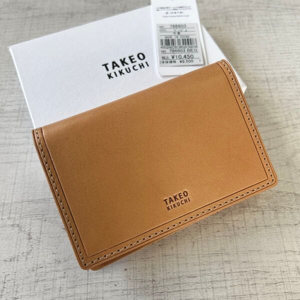 【新品】TAKEO KIKUCHI 名刺入れ サーフェイス 牛革 タケオキクチ 定価¥10450