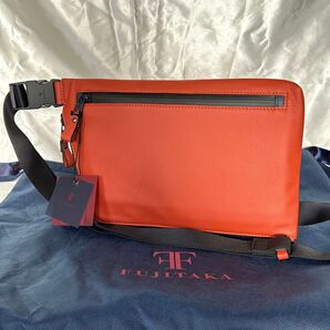 FUJITAKA ビジネスホルスター型 レザーワンショルダーバッグ 牛革 エフティーバイフジタカ 定価¥27500