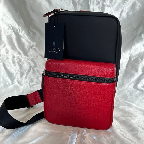 【新品 送料無料】LANVIN COLLECTION エクラ ワンショルダーバッグ レッド ランバンコレクション 定価¥27500