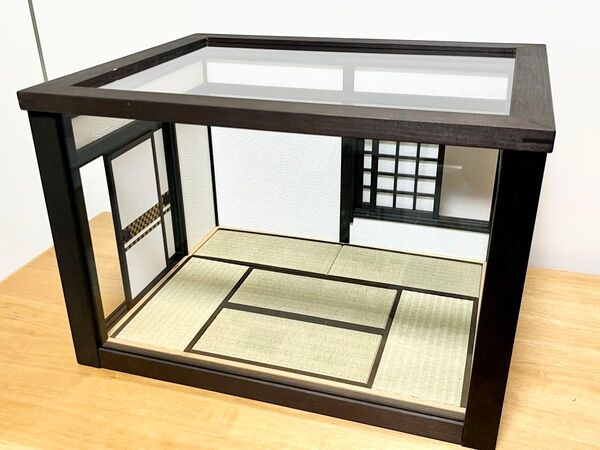 家具職人作の和室ドールハウス 蓋つき 1/12スケール ミニチュア