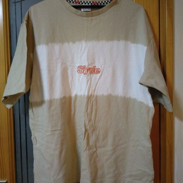 Syde Tシャツ ベージュ ホワイト ボーダー柄
