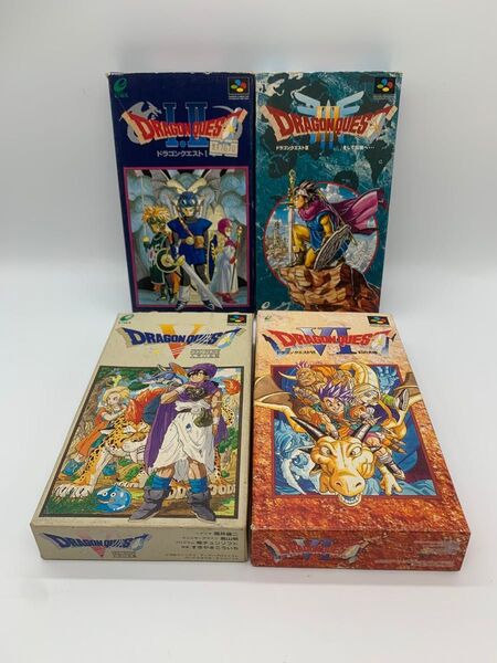 【レア】SFC ドラゴンクエスト Ⅰ.Ⅱ Ⅲ Ⅴ Ⅵ箱説ハガキ付き 4本セット