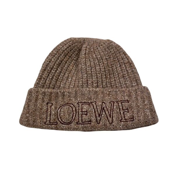 LOEWE ニット帽 ブラウン