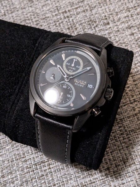 美品☆ bPr BEAMS × WIRED 別注 クォーツ クロノグラフ 黒×黒