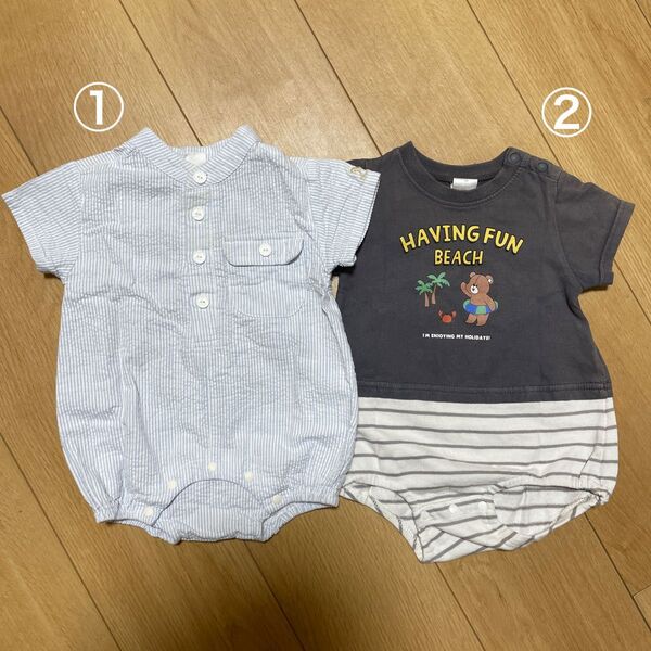ロンパース2点セット Cottoli futafuta 70㎝ ロンパース 子供服 バースデイ