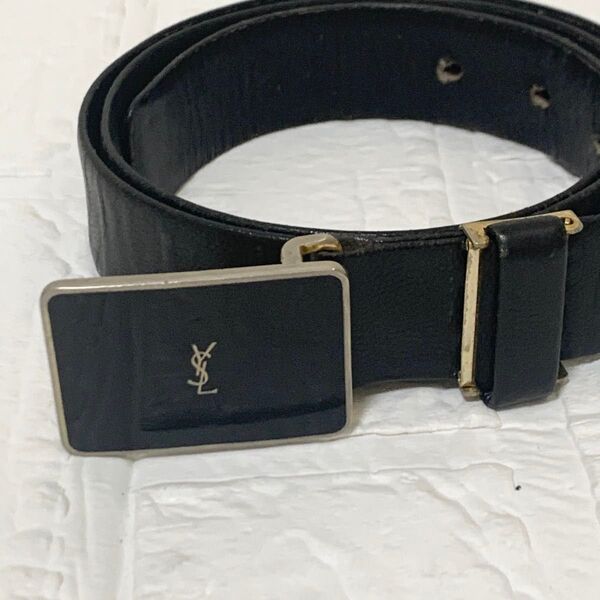 イヴサンローラン YSLロゴ レザー ベルト ブラック 黒