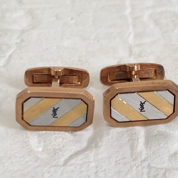 イヴサンローラン カフス カフリンクス ysl ロゴ メンズ ゴールド