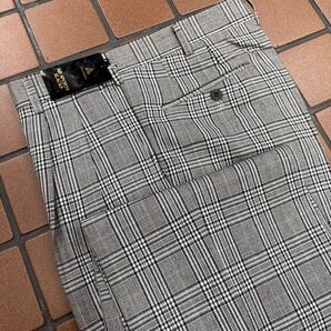 新品☆未使用 定価1.2万 79cm グレー グレンチェック ゴルフパンツ メンズスラックス ゴルフウェア GOLF スラックス