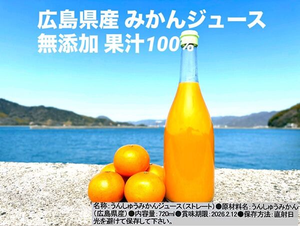 国産みかんジュース x4 / 果汁100% ストレート 無添加