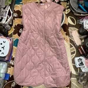 キルティングベスト ピンク M