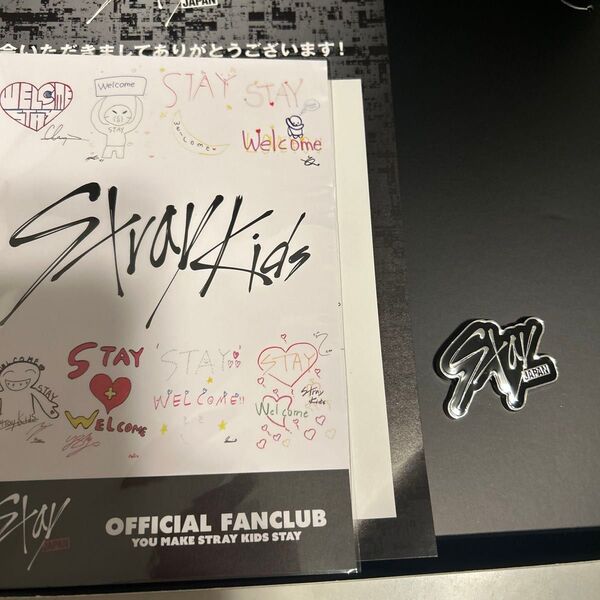 Stray Kids 公式ファンクラブ 入会特典 ピンバッジ&手書きメッセージカード