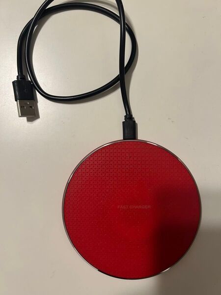【2個セット】未使用品 ワイヤレススマホ充電器動作確認済み レッド iPhone充電器