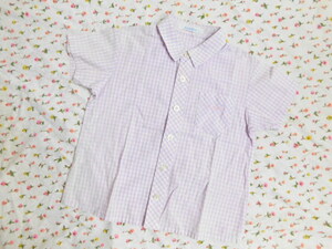 F71 Familia f.club embroidery entering check pattern short sleeves shirt size 120