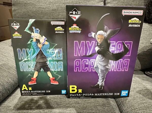 ヒロアカ 一番くじ A賞緑谷出久フィギュア、B賞ジェントル・クリミナル フィギュアセット
