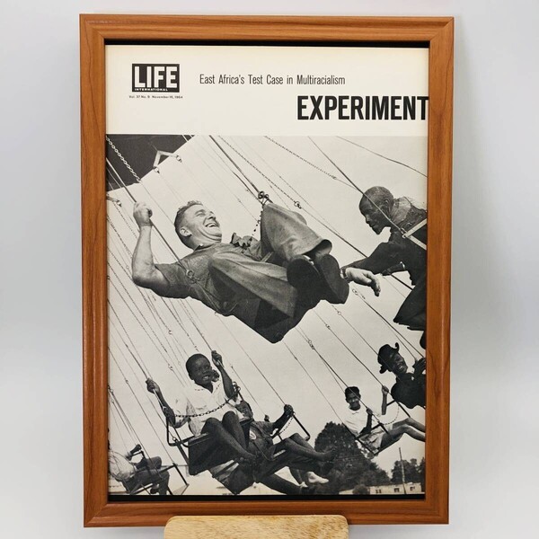 『 EXPERIMENT LIFE 』ビンテージ 広告 60年代 フレーム 付 ポスター 当時物 額付 LIFE 雑誌 アンティーク