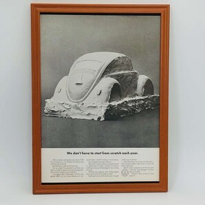 ビンテージ 広告 ポスター 『 フォルクスワーゲン 』 1960's 額付 オリジナル 当時物 ( AZ1963 )