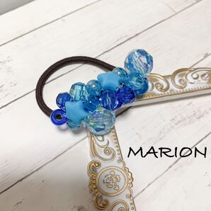 ヘアアクセサリー 星モチーフ×ブルー系 ハンドメイド