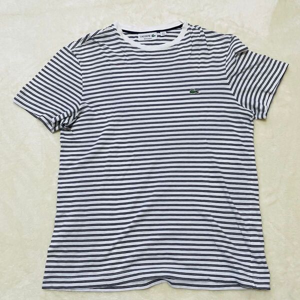 LACOSTE ラコステ Tシャツ ボーダー サイズ2 綿 半袖 M