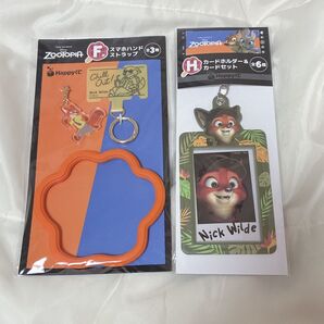 ズートピア Happyくじ F賞 スマホストラップ H賞 カードホルダー ニック