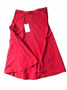 C 新品タグ付き UNIQLO AND LEMAIRE ユニクロアンドルメール スカート フレアスカート シアサッカースカート サイズ64 赤