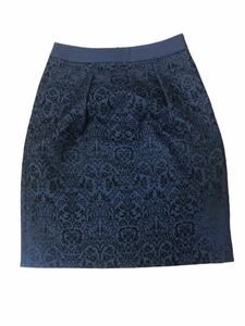 C beautiful goods sunauna SunaUna skirt knee height skirt 38 size navy blue adult modern pattern go in . type graduation ceremony party formal 