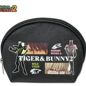 タイガー&バニー2 フラットポーチ 新品未使用 ブラック 黒 アニメ キャラクターグッズ
