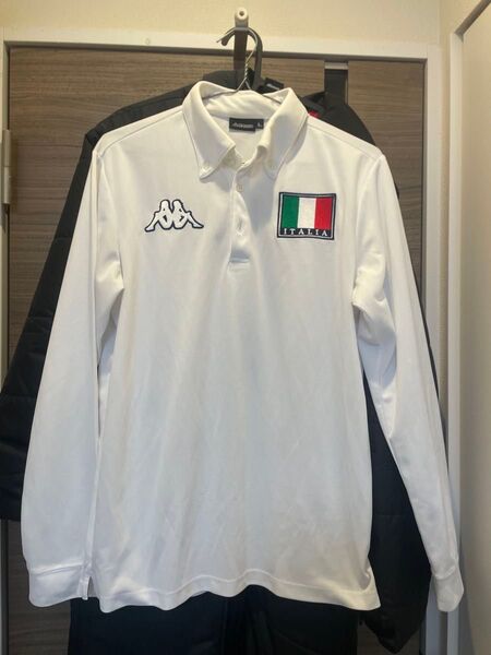 ポロシャツ GOLF 長袖ポロシャツ ゴルフウェア ホワイト系 イタリア代表ユニ サッカーユニフォーム