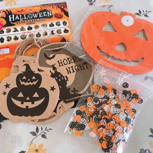 3点セット ハロウィン Halloween 装飾 旗 フラッグ クラフト ダイソー
