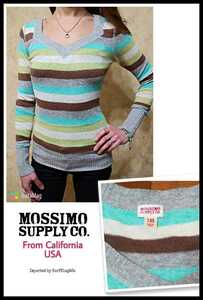 USAブランド【MOSSIMO】ボーダーニット！貴重な本物USA直輸入モデル！希少USED！送込み特価SALE ！アメカジ,モッシモ★