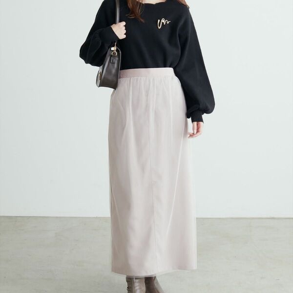 新品 ツイルチュールスカート ライトベージュ ロングタイトスカート naturalcouture