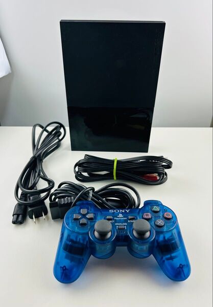 美品 すぐ遊べる PS2 SCPH 90000 チャコール ブラック プレイステーション ソニー SONY 薄型