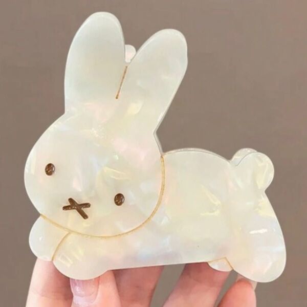 ミッフィー ディック・ブルーナ ダイカットヘアクリップ 白 マーブル 髪留め キャラクターグッズ 雑貨 可愛い マスコット うさぎ