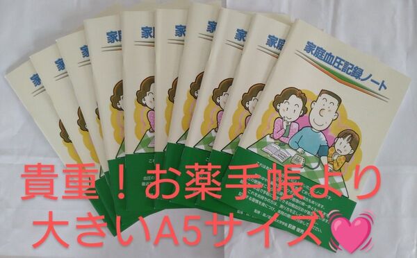 貴重!A5サイズ家庭血圧記録ノート〜グラフ記入式〜 10冊 10年分 ②