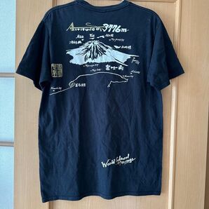 GILDAN Tシャツ 黒 富士山 プリント 和柄