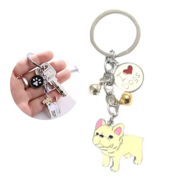 犬 キーホルダー チャーム フレンチブルドックかわいい おしゃれ パグ アクセサリー