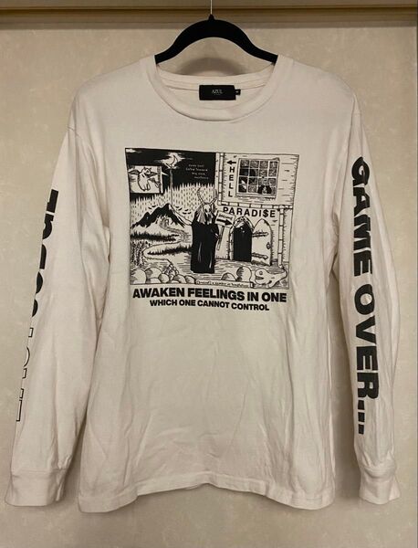 AZUL ロンT 長袖Tシャツ プリント カットソー ホワイト
