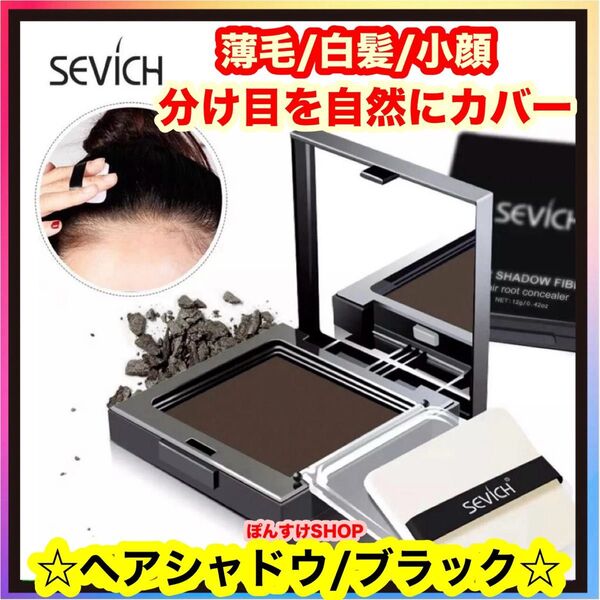 薄毛☆白髪 SEVICH ヘアシャドウ・ヘアパウダー/ブラック1個