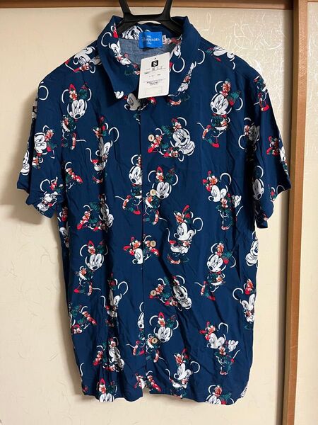 【未使用】ディズニーリゾート ミニーマウス アロハシャツ メンズS